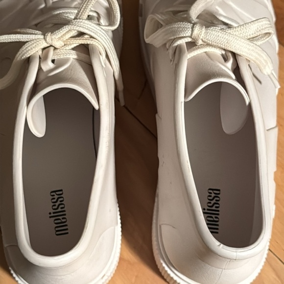 Melissa Shadow flatform ankle boots white women’s sz 9 lace up round front - Picture 10 of 12